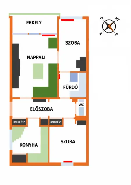 Kiadó tégla lakás, Budapest, II. kerület 1+2 szoba 54 m² 280 E Ft/hó