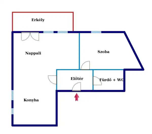 Kiadó újszerű tégla lakás, Budapest, I. kerület 1 szoba 55 m² 476 E Ft/hó + Áfa
