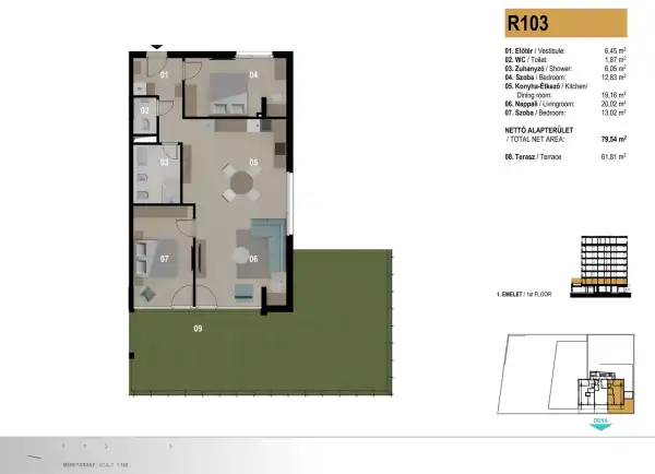 Kiadó újszerű tégla lakás, Budapest, III. kerület 3 szoba 79 m² 530 E Ft/hó